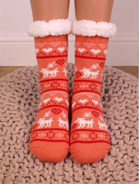 Winter Print Indoor  Anti-Slippery  Slipper Socks