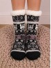 Kitten & Snowflake Print Indoor Anti-Slippery  Slipper Socks