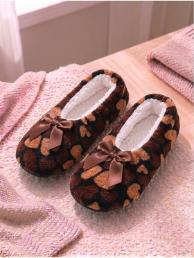 Heart Print Women's Slipper Socks