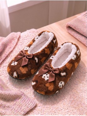 Heart Print Women's Slipper Socks