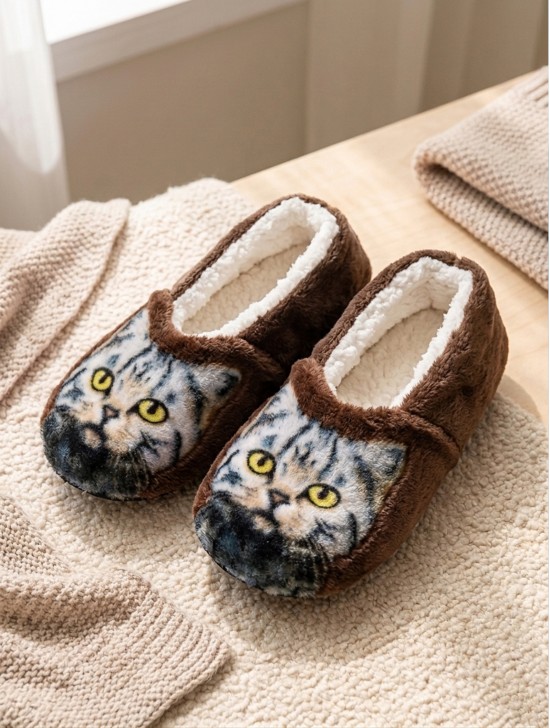 Cat Print Women's Slipper Socks