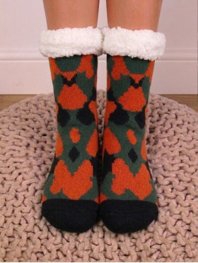 Heart Shaped Leopard Print Reading Socks