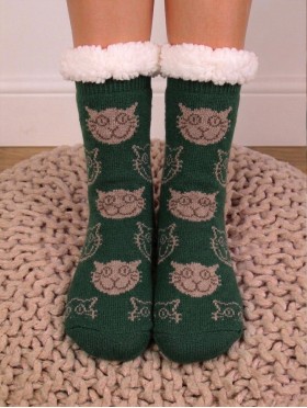 Cat Print Reading Socks