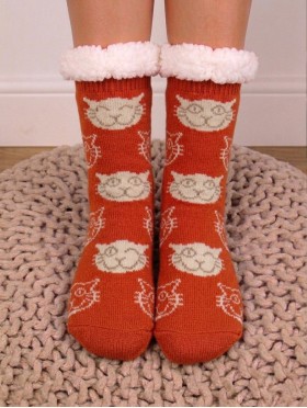 Cat Print Reading Socks
