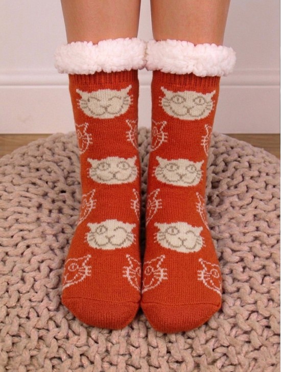 Cat Print Reading Socks Cat Print Reading Socks