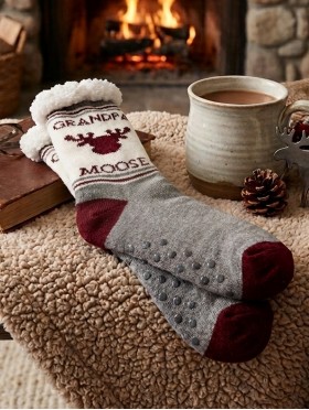 Grandpa Moose Indoor  Anti-Slippery Slipper Socks