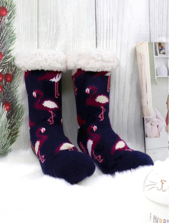 Flamingo Print Indoor Reading Socks