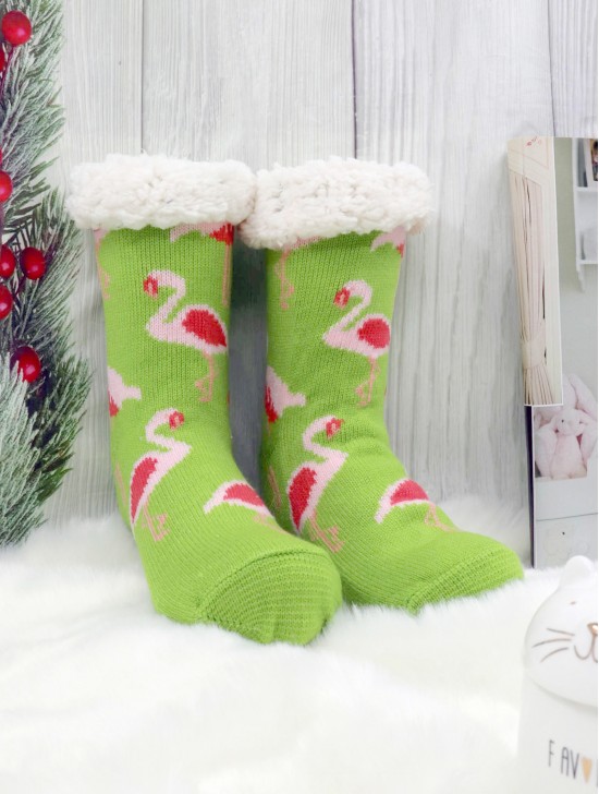 Flamingo Print Indoor Reading Socks