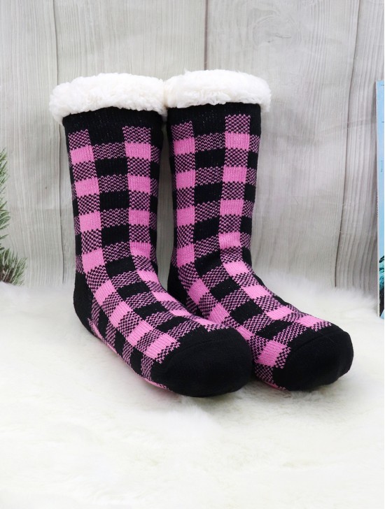 Plaid Indoor  Anti-Slippery  Slipper Socks