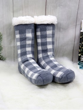 Plaid Indoor Anti-Skid Slipper Socks