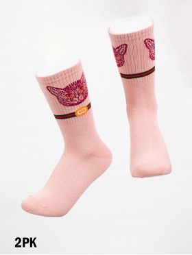 Cat Print High-Rise Sock