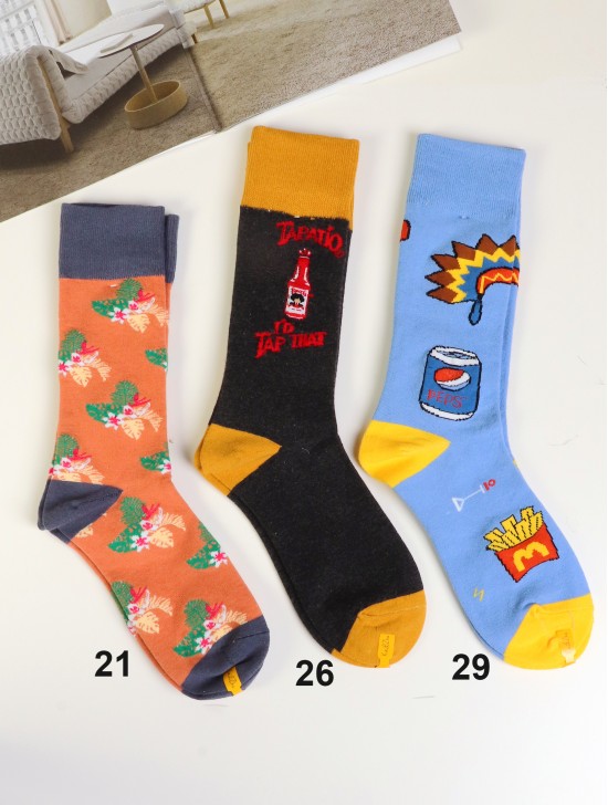 Cartoon Patterned High-Rise Socks