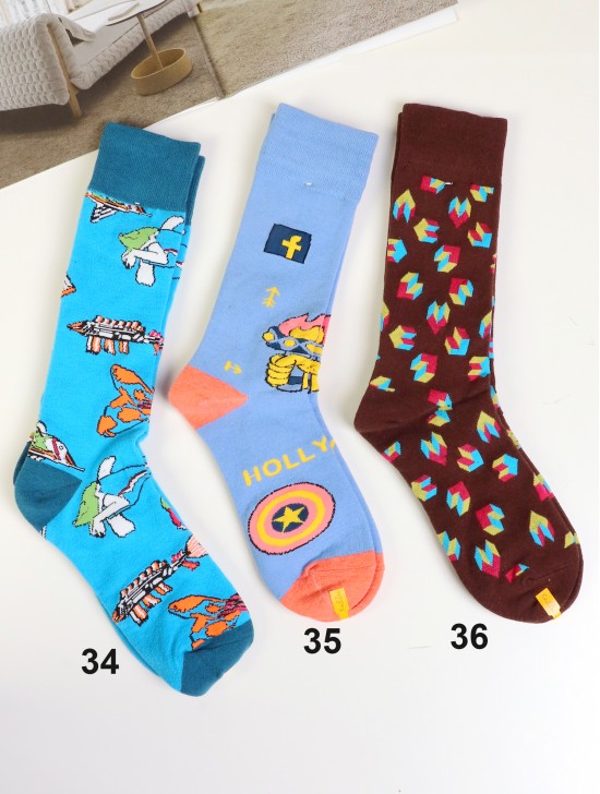 Cartoon Patterned High-Rise Socks