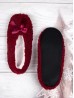 Solid Colour Indoors  Anti-Slippery Winter Slipper Socks W/Ribbon 