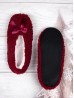 Solid Colour Indoors Anti-Skid Winter Slipper Socks W/Ribbon 