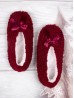 Solid Colour Indoors  Anti-Slippery Winter Slipper Socks W/Ribbon 