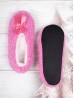 Solid Colour Indoors  Anti-Slippery  Winter Slipper Socks W/Ribbon 