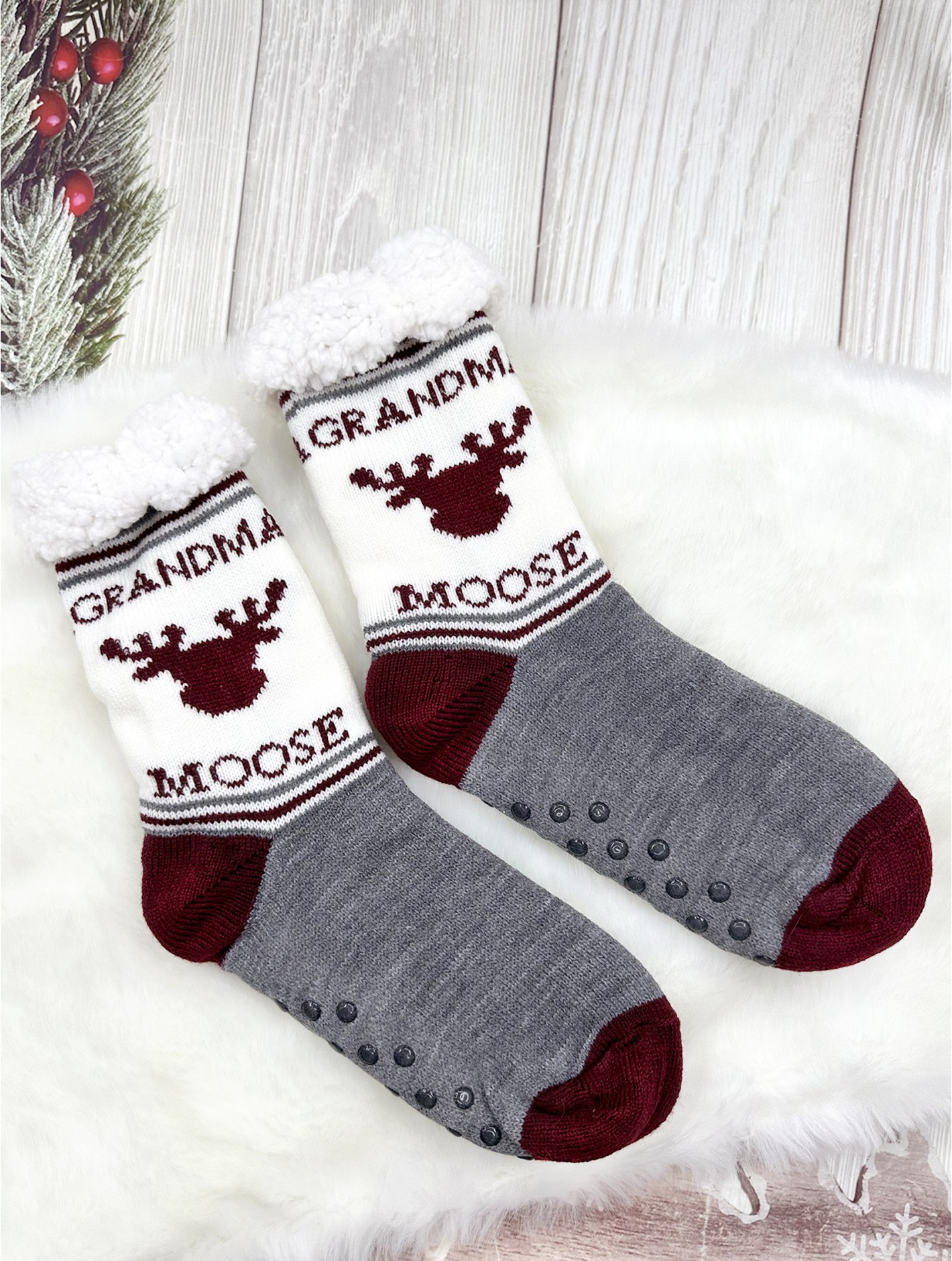 FESTIVE MOOSE SOCKS, BABY FESTIVE MOOSE SOCKS, BABY