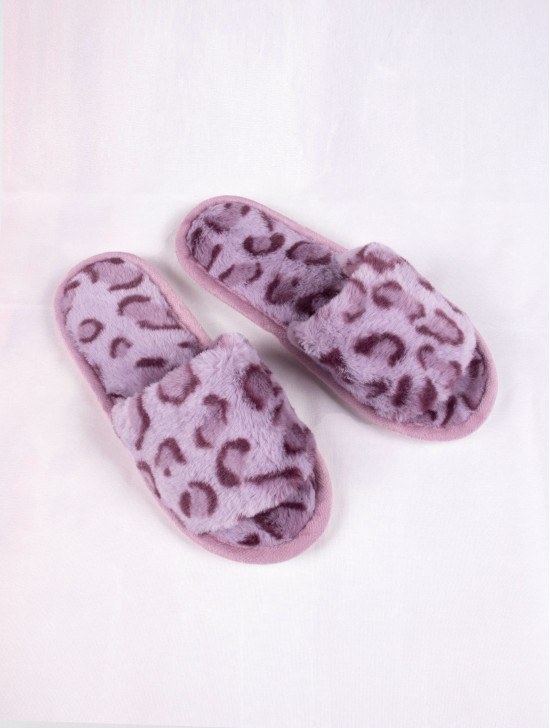 Leopard Soft Plush Fuzzy Indoor Slippers (4 Pairs)