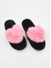 Open Toe Faux Fur Heart Design Indoor Slippers