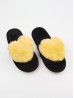 Open Toe Faux Fur Heart Design Indoor Slippers