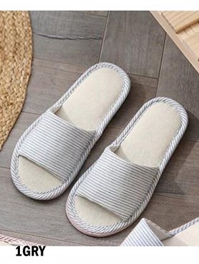 Unisex Open Toe Stripes Print Non-Slip Indoor Slippers