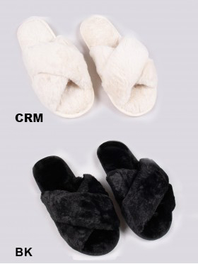 Open Toe Soft Plush Fuzzy Indoor Slippers 
