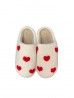 Soft Plush Heart Fuzzy Indoor Slippers 