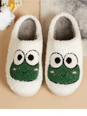 Soft Plush Frog Fuzzy Non-Slip Slippers (4 Pairs)