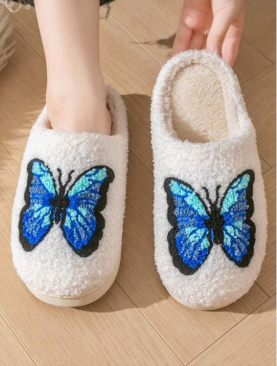 Soft Plush Butterfly Fuzzy Non-Slip Slippers (4 Pairs) Soft Plush Butterfly Fuzzy Non-Slip Slippers (4 Pairs)