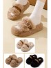 Soft Plush Fuzzy Indoor Slippers W/ Belt