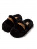 Soft Plush Fuzzy Indoor Slippers W/ Belt