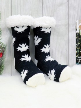 Indoor  Anti-Slippery Slipper Socks W/ Maple Leaf Pattern