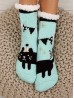 Indoor  Anti-Slippery Slipper Socks W/ Party Cat Design