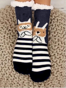 Indoor  Anti-Slippery  Slipper Socks W/ Llama Design