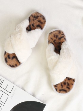 Plush Cross Fuzzy Indoor Slippers (4 Pairs)