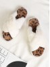 Plush Cross Fuzzy Indoor Slippers (4 Pairs)