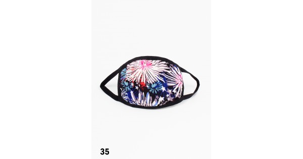 Reversible Color Fireworks Jersey Fabric Face Mask