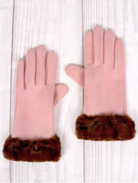 Touch Screen Gloves W/ Faux Fur Edge