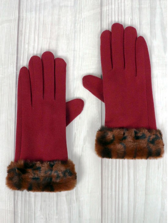 Touch Screen Gloves W/ Faux Fur Edge