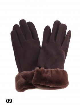 Touch Screen Glove With Faux Leather Edge