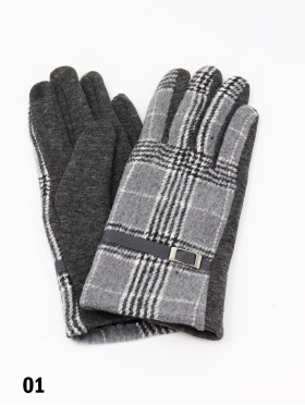 Plaid Touch Screen Glove W/ Belt