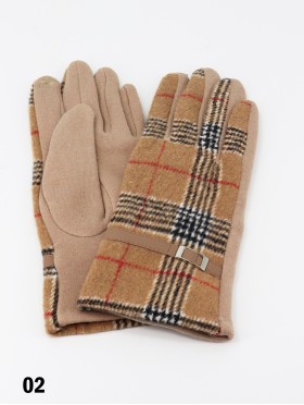 Plaid Touch Screen Glove W/ Belt