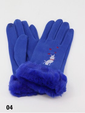 Touch Screen Glove W/ Faux Fur Edge