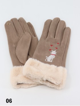 Touch Screen Glove W/ Faux Fur Edge