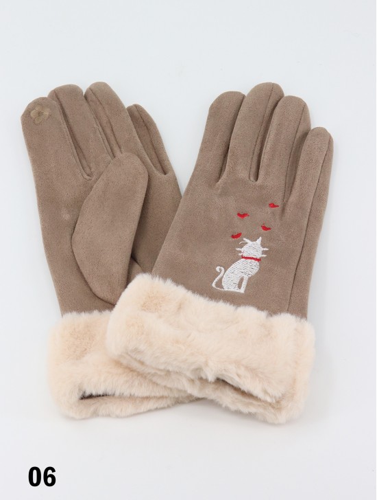 Touch Screen Glove W/ Faux Fur Edge