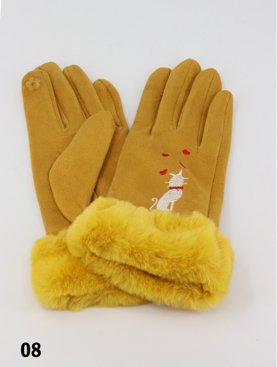 Touch Screen Glove W/ Faux Fur Edge