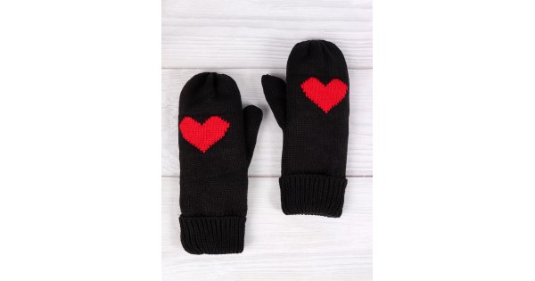 Heart Patterned Mittens