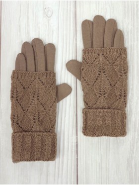 Cable Knit Double Layered Gloves
