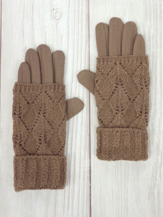 Cable Knit Double Layered Gloves